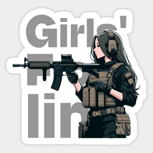 Girls' Frontline Tactical Chic Tee: Where Strength Meets Style Sticker